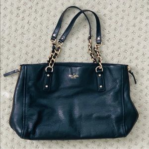 Kate Spade Black Pebble Leather Convertible Tote
